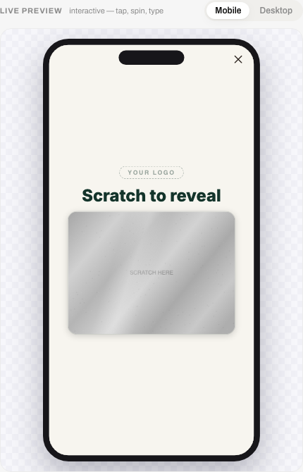Scratch off preview