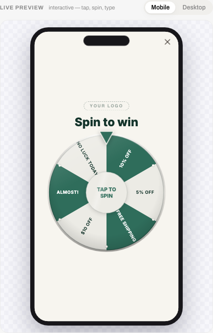 Spin to win preview