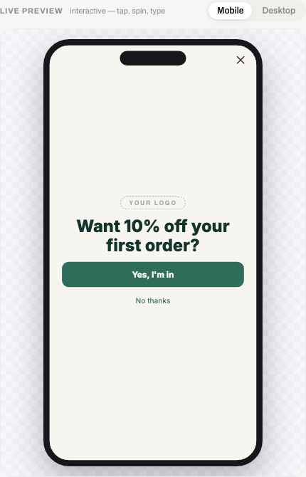 Yes/No micro-commitment preview